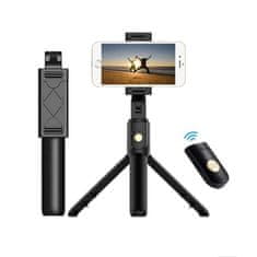 Techsuit Selfie tyč Tripod Techsuit (K07) - Kompaktní držák na stativ s dálkovým ovládáním Bluetooth, skládací, 70 cm - černý