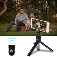 Techsuit Selfie tyč Tripod Techsuit (K07) - Kompaktní držák na stativ s dálkovým ovládáním Bluetooth, skládací, 70 cm - černý