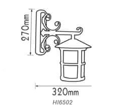 ACA Lightning  Venkovní nástěnná lucerna HI6502 max. 100W/E27/IP45, hnědá