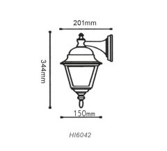 ACA Lightning  Venkovní nástěnná lucerna HI6042B max. 60W/E27/IP45, černá