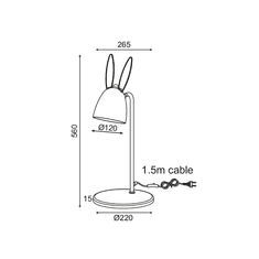 ACA  Dětská stolní lampička BUNNY - Králíček max. 40W/E27/230V/IP20, růžová