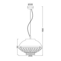 ACA  Závěsné svítidlo LETO max. 60W/E27/230V/IP20