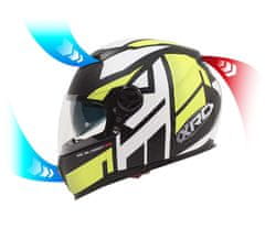 XRC Helma na motorku matt black/white/yellow vel. XL