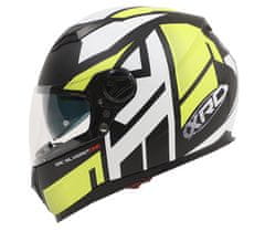 XRC Helma na motorku matt black/white/yellow vel. XL