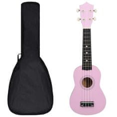 Vidaxl Set soprano ukulele s obalem pro děti růžové 21"