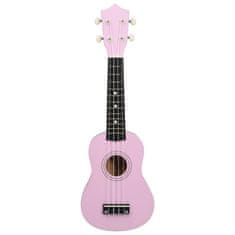 Vidaxl Set soprano ukulele s obalem pro děti růžové 21"