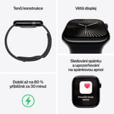 Apple Watch Series 10 GPS + Cellular 46mm, Natural Titanium Case, Stone Grey Sport Band - M/L (MWYA3QC/A)