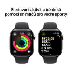 Apple Watch Series 10 GPS + Cellular 46mm, Slate Titanium Case, Black Sport Band - M/L (MWYE3QC/A)