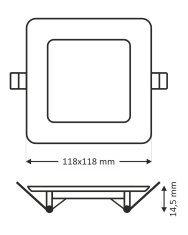 Bateriecentrum TR-134 LED panel 6W 528lm 6500K - čtverecový vestavný Trixline