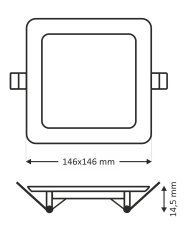 Bateriecentrum TR-135 LED panel 9W 720lm 2700K - čtvercový vestavný Trixline