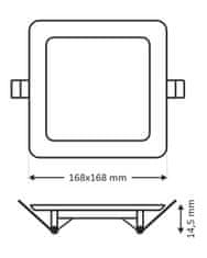 Bateriecentrum TR-136 LED panel 12W 960lm 2700K - čtvercový vestavný Trixline