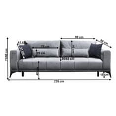 KONDELA Rozkládací pohovka s úložným prostorem Grace Big Sofa - světle šedá/šedá