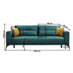 KONDELA Rozkládací pohovka s úložným prostorem Grace Big Sofa - smaragdová/hořčicová