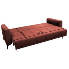 KONDELA Rozkládací pohovka s úložným prostorem Grace Big Sofa - terakota