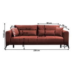 KONDELA Rozkládací pohovka s úložným prostorem Grace Big Sofa - terakota