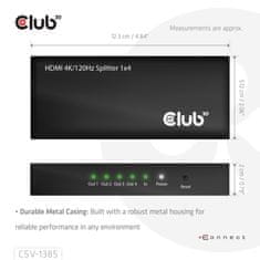 Club 3D Video splitter 1:4 HDMI 2.0 4K120Hz, 4 porty, černá (CSV-1385)