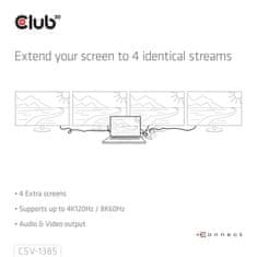 Club 3D Video splitter 1:4 HDMI 2.0 4K120Hz, 4 porty, černá (CSV-1385)