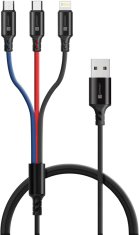 Connect IT Magnetic PowerLink 3in1 kabel (USB-C/Lightning/MicroUSB), 2m, černá (CCA-2200-BK)