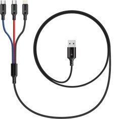 Connect IT Magnetic PowerLink 3in1 kabel (USB-C/Lightning/MicroUSB), 2m, černá (CCA-2200-BK)