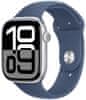 Watch Series 10 GPS + Cellular 42mm, Silver Aluminium Case, Denim Sport Band - S/M (MWX33QC/A)