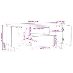 Vidaxl TV stolek 100 x 34 x 46 cm masivní akáciové dřevo