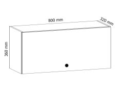 Gala Meble MISAEL horní skříňka G80K, korpus bílý, dvířka borovice andersen