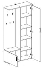 CASARREDO Předsíň KAMET (věšák, botník, zrcadlo, skříň), sanremo