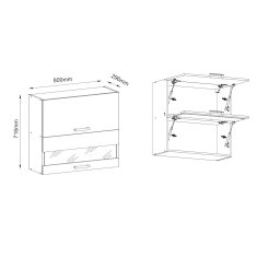 Nejlevnější nábytek Kuchyně VIVIANA 120/180 cm, korpus: bílý, dvířka: dub craft zlatý/matera