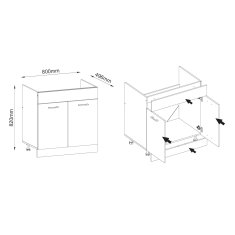 Nejlevnější nábytek Kuchyně KRETLOW 120/180 cm, korpus: bílý/dvířka: dub craft zlatý/bílá