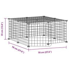 Vidaxl 12panelová ohrádka pro zvířata s dvířky černá 35 x 35 cm ocel