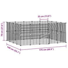 Vidaxl 36panelová ohrádka pro zvířata s dvířky černá 35 x 35 cm ocel