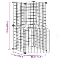 Vidaxl 8panelová ohrádka pro zvířata s dvířky černá 35 x 35 cm ocel