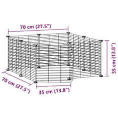 Vidaxl 8panelová ohrádka pro zvířata s dvířky černá 35 x 35 cm ocel