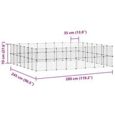 Vidaxl 60panelová ohrádka pro zvířata s dvířky černá 35 x 35 cm ocel