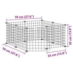 Vidaxl 8panelová ohrádka pro zvířata s dvířky černá 35 x 35 cm ocel