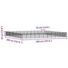 Vidaxl 44panelová ohrádka pro zvířata s dvířky černá 35 x 35 cm ocel