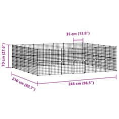 Vidaxl 52panelová ohrádka pro zvířata s dvířky černá 35 x 35 cm ocel