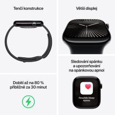 Apple Watch Series 10 GPS + Cellular 42mm, Rose Gold Aluminium Case, Light Blush Sport Band - M/L (MWXA3QC/A)