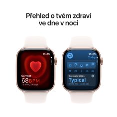 Apple Watch Series 10 GPS + Cellular 42mm, Rose Gold Aluminium Case, Light Blush Sport Band - M/L (MWXA3QC/A)