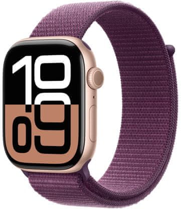 Chytré hodinky Apple Watch Series 10 gps Apple Pay Retina displej voděodolnost WR50 pro plavání detekce autonehody nové funkce fáze spánku SOS volání krytí proti prachu akcelerometr GPS stále zapnutý EKG monitorování tepu srdeční činnosti volání notifikace NFC platby Apple Pay hluk App Store Senzor pro snímání okysličení krve měření fyzické kondice VO2 max ovládání dvojitým poklepáním