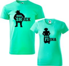 Hobbytriko Trička pro páry - Shrek a Fiona Barva: Námořní modrá (02), Velikost pánské tričko: 4XL, Velikost dámské tričko: XL