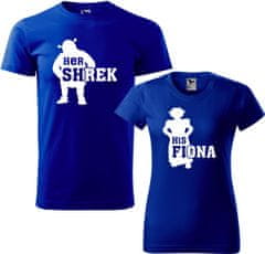 Hobbytriko Trička pro páry - Shrek a Fiona Barva: Královská modrá (05), Velikost pánské tričko: 2XL, Velikost dámské tričko: 3XL