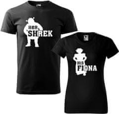 Hobbytriko Trička pro páry - Shrek a Fiona Barva: Královská modrá (05), Velikost pánské tričko: 2XL, Velikost dámské tričko: 3XL