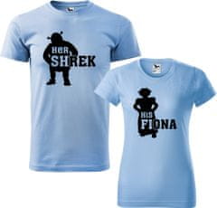 Hobbytriko Trička pro páry - Shrek a Fiona Barva: Světle šedý melír (03), Velikost pánské tričko: 2XL, Velikost dámské tričko: XL