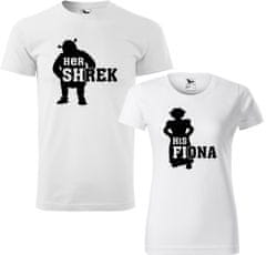 Hobbytriko Trička pro páry - Shrek a Fiona Barva: Námořní modrá (02), Velikost pánské tričko: XL, Velikost dámské tričko: 3XL