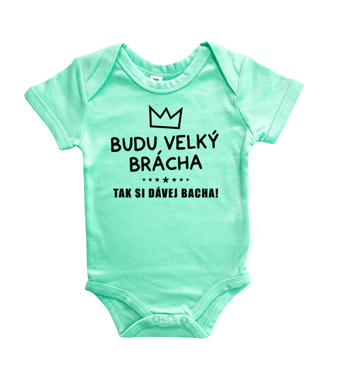 Hobbytriko Dětské body - Budu velký brácha, tak si dávej bacha Barva: Bledě modrá, Velikost: 0-3 m, Délka rukávu: Krátký rukáv