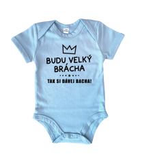 Hobbytriko Dětské body - Budu velký brácha, tak si dávej bacha Barva: Mátová, Velikost: 6-12 m, Délka rukávu: Krátký rukáv