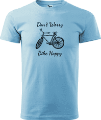 Hobbytriko Pánské tričko s kolem - Don't Worry Bike Happy Barva: Emerald (19), Velikost: 3XL