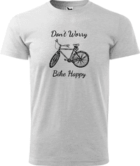 Hobbytriko Pánské tričko s kolem - Don't Worry Bike Happy Barva: Emerald (19), Velikost: 3XL