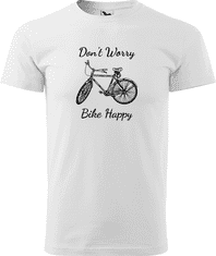 Hobbytriko Pánské tričko s kolem - Don't Worry Bike Happy Barva: Emerald (19), Velikost: 3XL